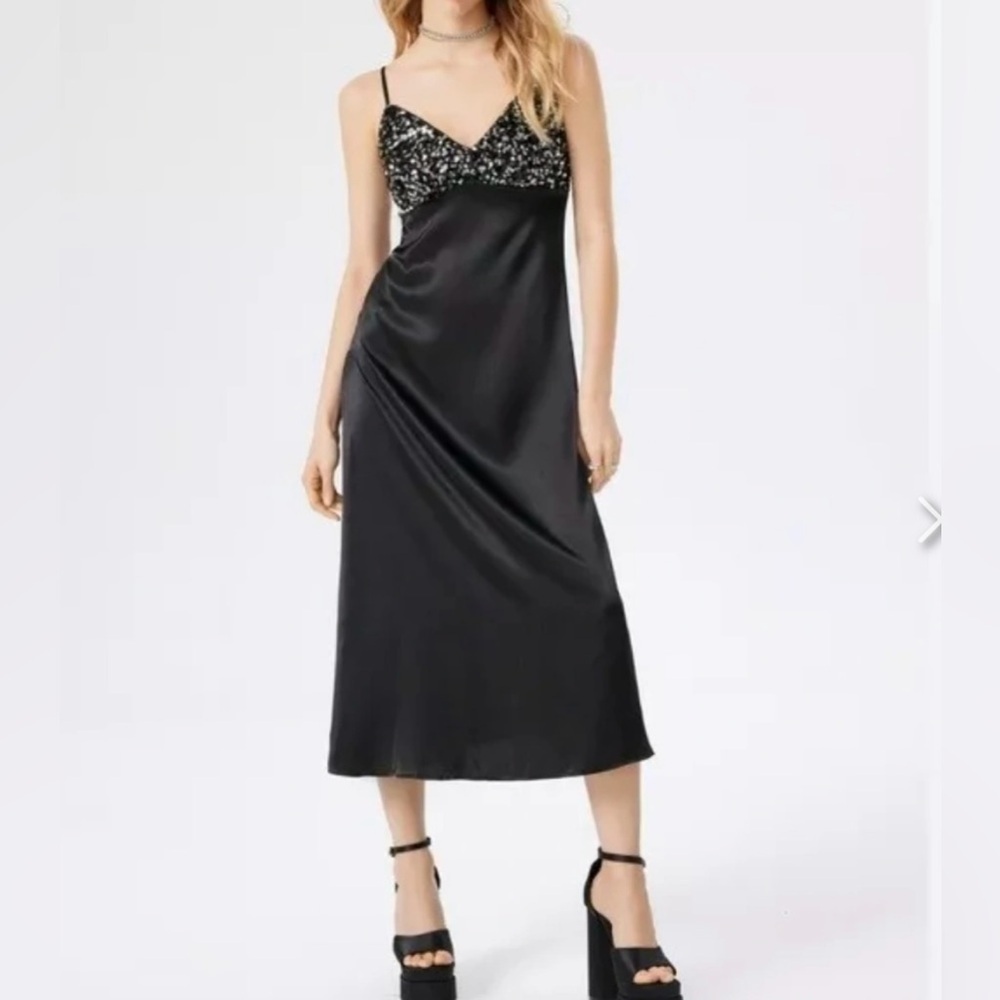 REVOLVE House Of Harlow 1960 - Sequin embellished satin slip dress